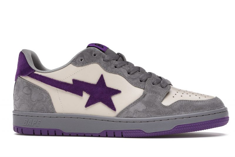 A Bathing Ape Bape Court Sta Mist Grey Royal Purple