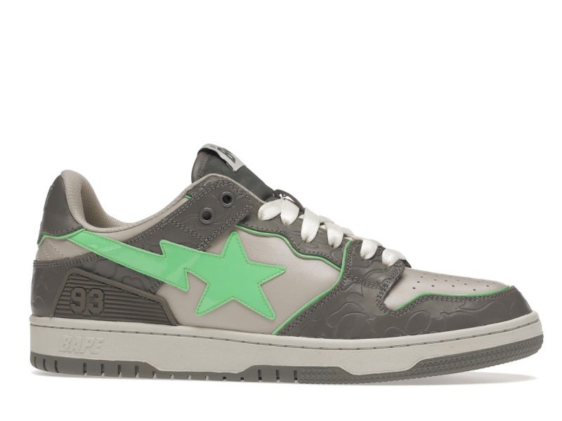 A Bathing Ape Bape SK8 Sta Grey Green