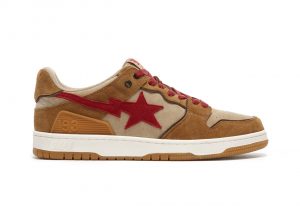 A Bathing Ape Bape Sk8 Sta Wheat Red