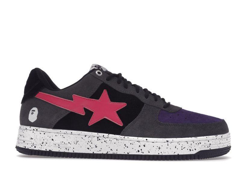 A Bathing Ape Bape Sta Black Grey Pink Suede