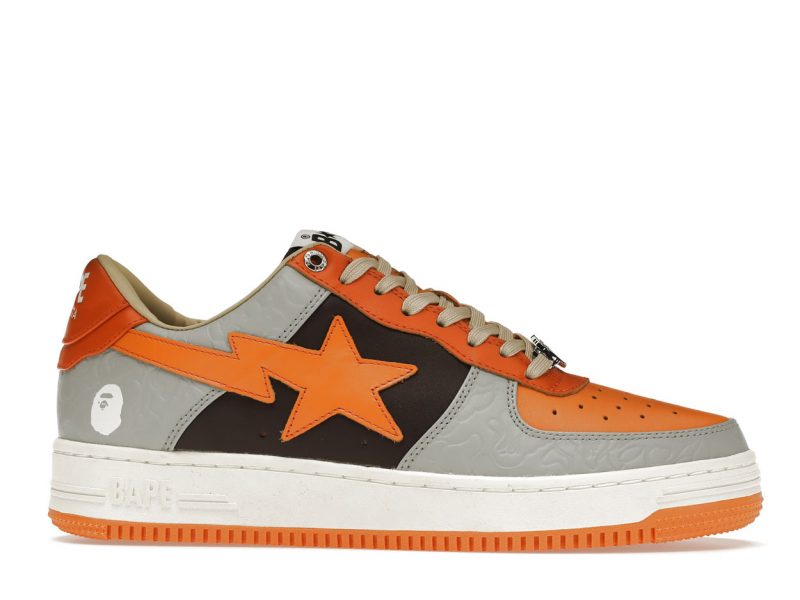 A Bathing Ape Bape Sta Low Grey Orange