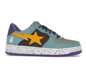 A Bathing Ape Bape Sta Teal Brown Yellow Suede