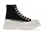 Alexander McQueen Tread Slick Lace Up Boot Black White