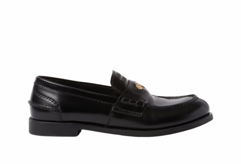 Brushed leather penny loafers Black.jpg