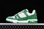 Louis Vuitton Trainer Green Monogram Denim White 1