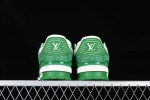 Louis Vuitton Trainer Green Monogram Denim White 4