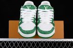 Louis Vuitton Trainer Green Monogram Denim White 5