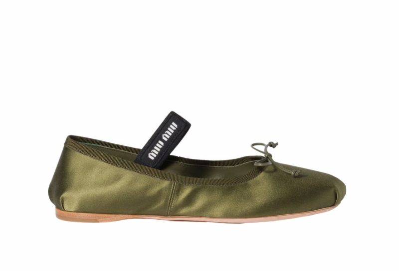 Satin ballerinas Olive Green.jpg