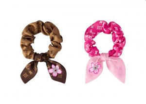 Scrunchie Set Cherry Blossom Sakura Brown