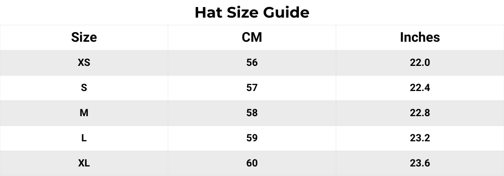 Size guide hat
