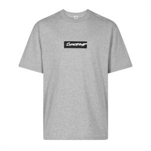 Supreme Futura Box Logo Tee Heather Grey