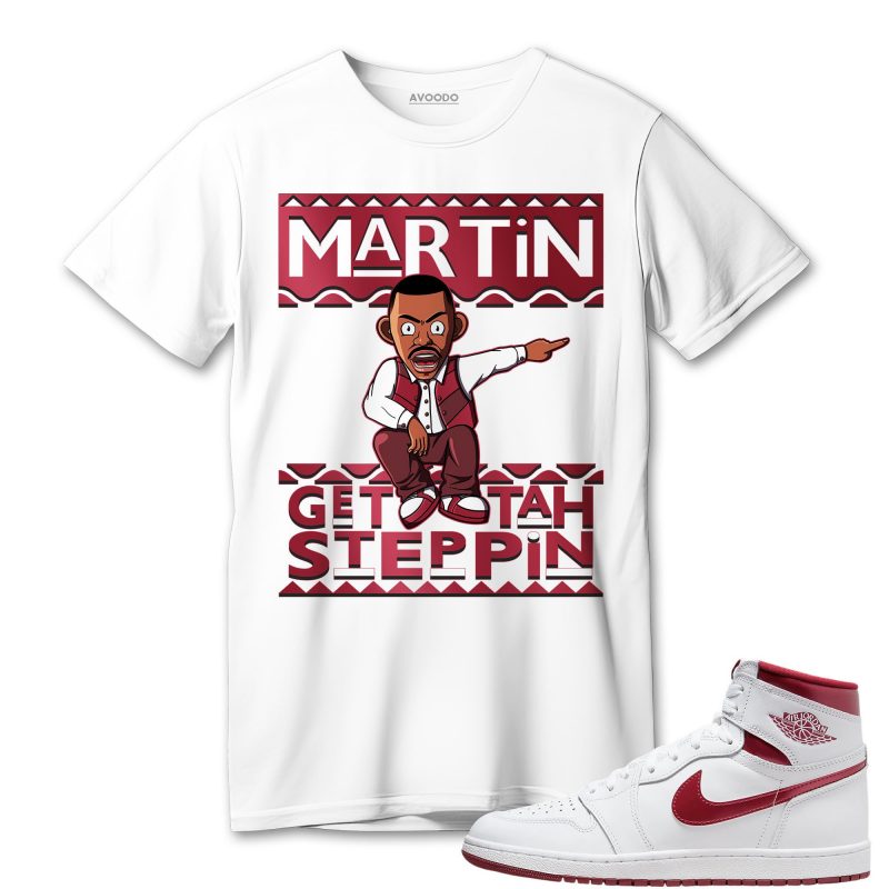 aj 1 high 85 metallic burgundy t shirt match martin get tah steppin ba7tn.jpeg