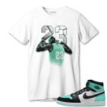 aj 1 high og green glow t shirt match number 23 panther 7staf.jpeg