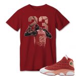 aj 13 dune red t shirt match number 23 panther g76lj.jpeg