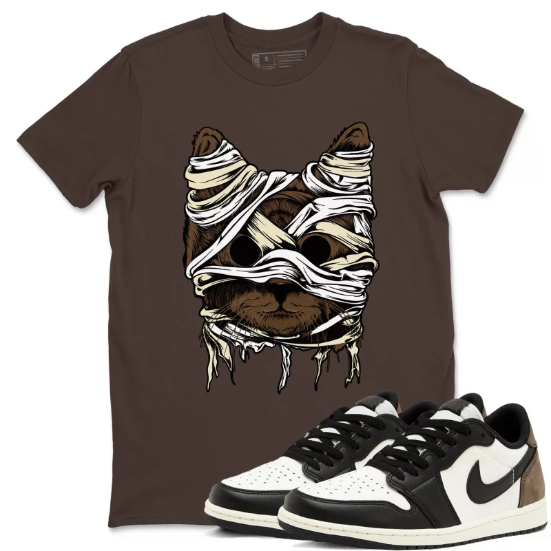 cat mummy air jordan 1 mocha sneaker matching t shirt dark chocolate wibuprintcom jqyyt.webp