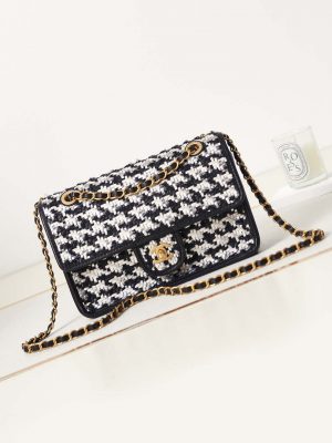 chanel as3767 flap bag woven lambskin black 001 luxibags.ru .jpg