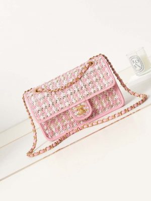 chanel as3767 flap bag woven lambskin pink 001 luxibags.ru .jpg