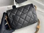 hanel as3369 small flap bag shiny calfskin gold tone metal black 05 luxibags.ru .jpg
