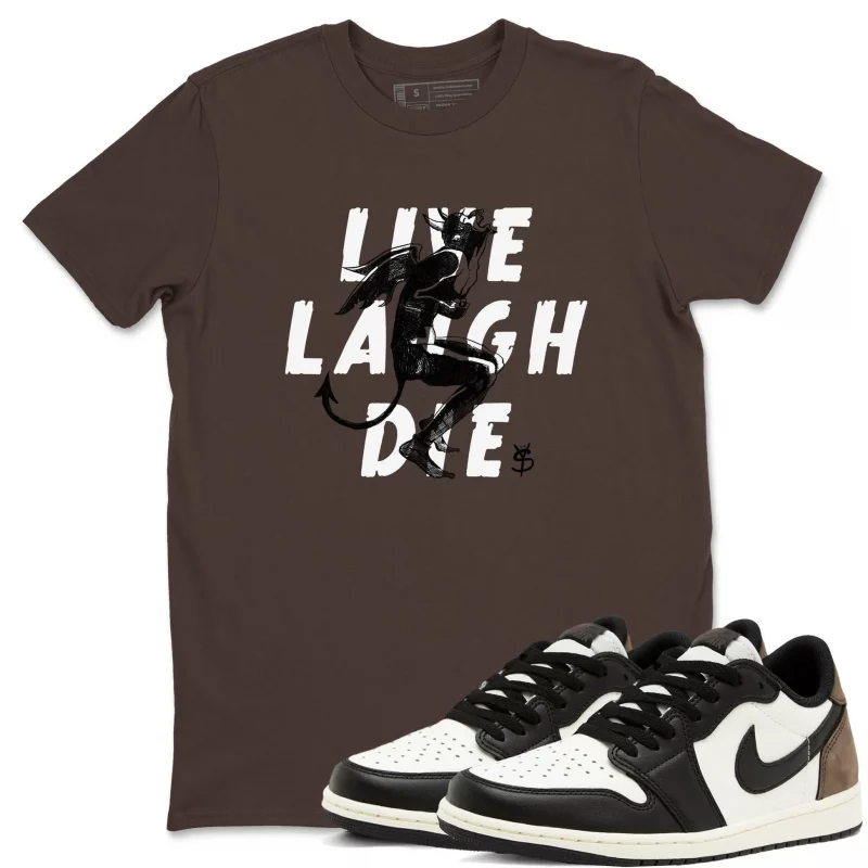 laughing devil air jordan 1 mocha sneaker matching t shirt black wibuprintcom mbor3.webp