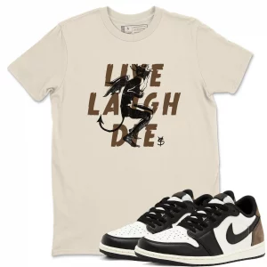 laughing devil air jordan 1 mocha sneaker matching t shirt dark chocolate wibuprintcom tv47f.webp