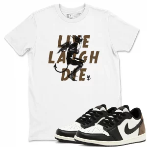 laughing devil air jordan 1 mocha sneaker matching t shirt natural wibuprintcom hru9q.webp