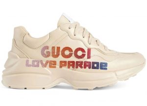 Gucci Rhyton Glitter Logo Chunky Sneaker Love Parade Off White Womens